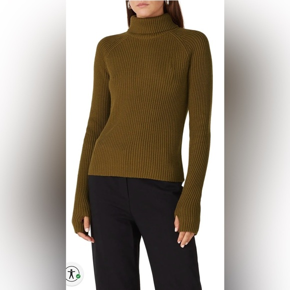 GUC KF KaufmanFranco- Zip Back Turtleneck in Color Camel. Size M - Picture 2 of 11